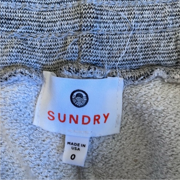 Sundry Gray Cropped Ankle Pants with Drawstring Waist distressed hem 0 Xs - Picture 5 of 5